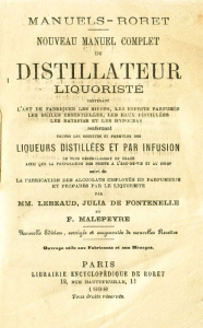 Manuel distillateur liquoriste
